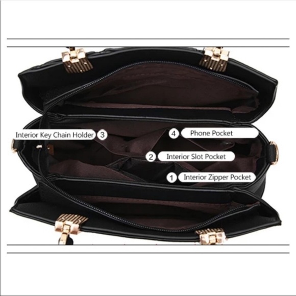 Pink, Black & White Striped Handbag - Picture 3 of 10